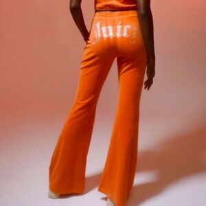 Urban Outfitters / Juicy Couture Collab Tangerine Velour Flared Leg Track Pants.